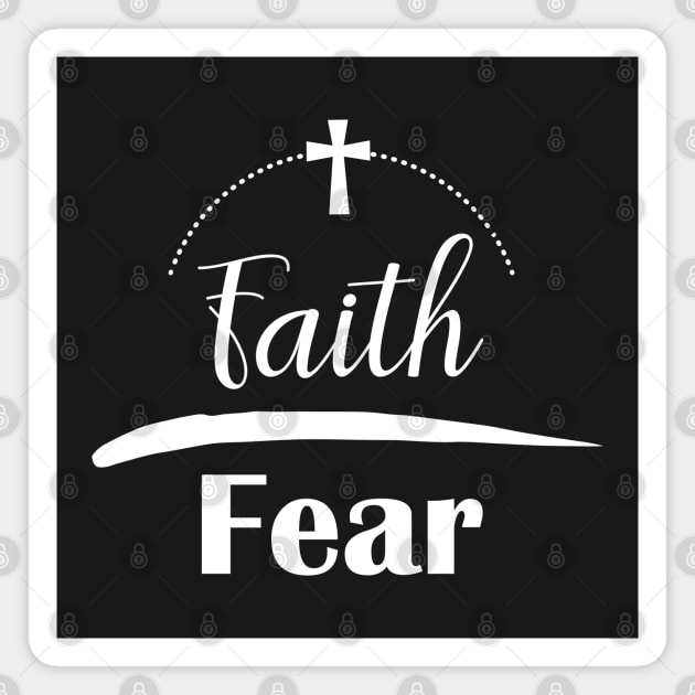 Faith over Fear Christian Cross Magnet by mstory